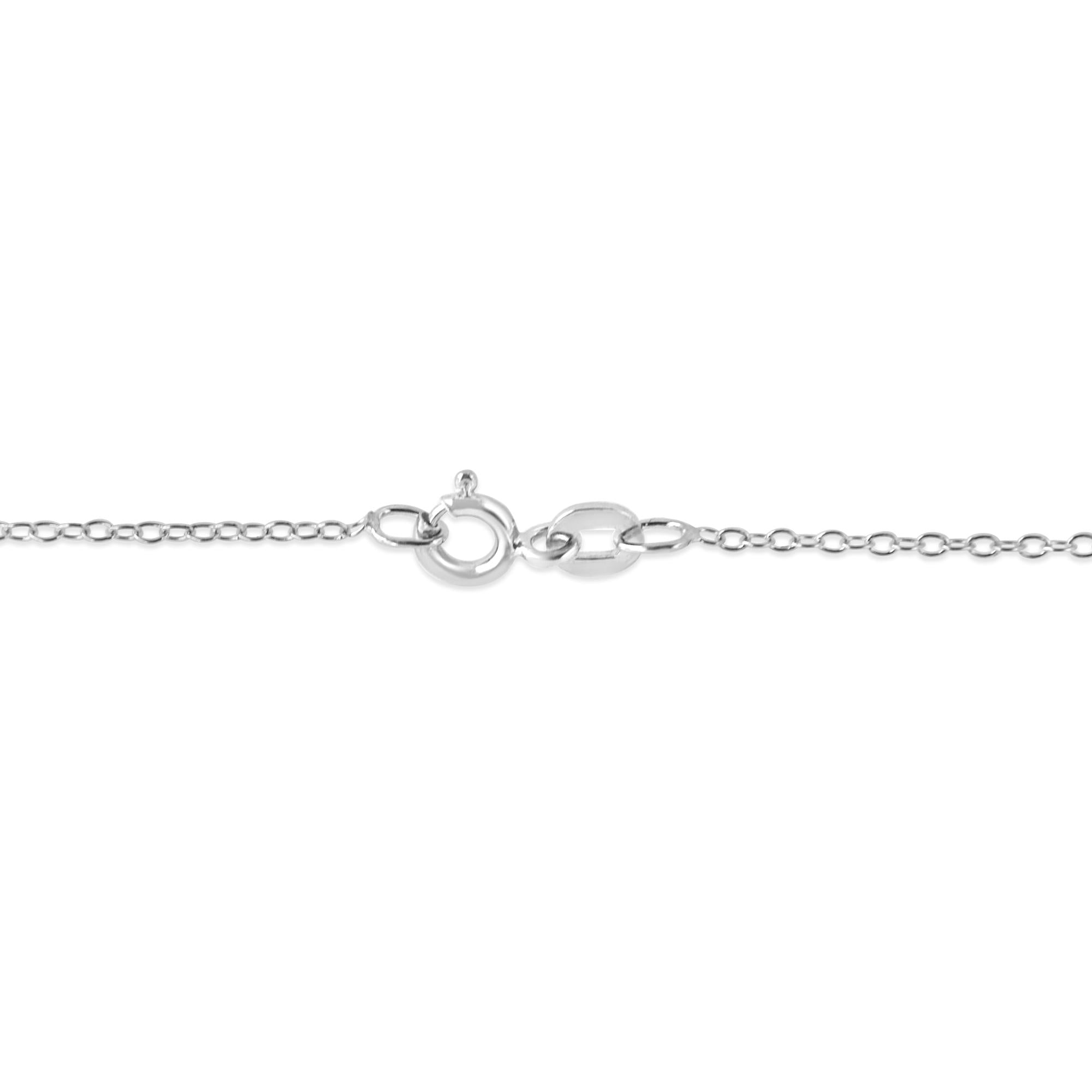 .925 Sterling Silver 1/4 Cttw Diamond Engraved "Mom" in Heart Pendant Necklace (I-J Color, I3 Clarity)