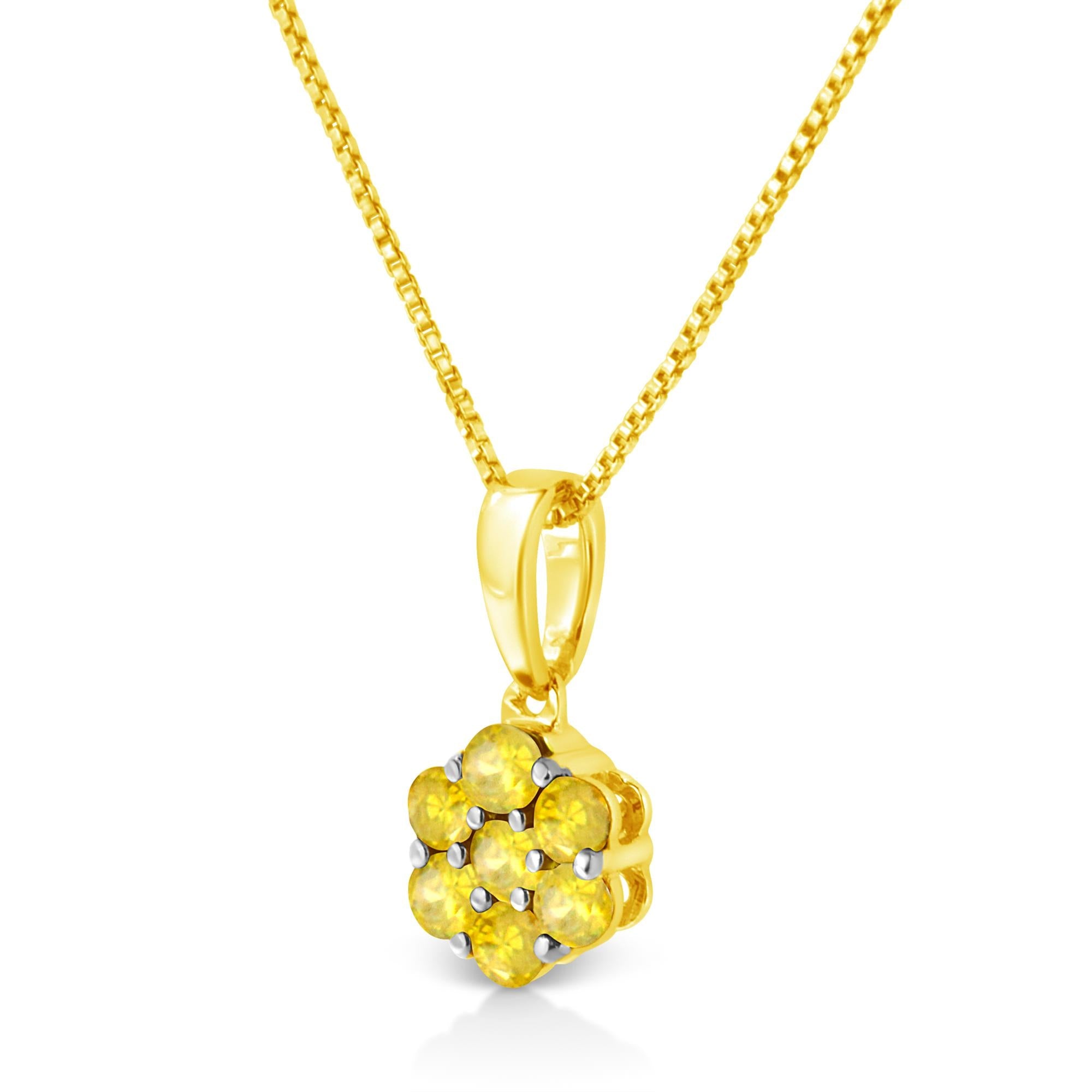 Diamond Floral Cluster Necklace in Sterling Silver (1/2 Cttw, 18”)