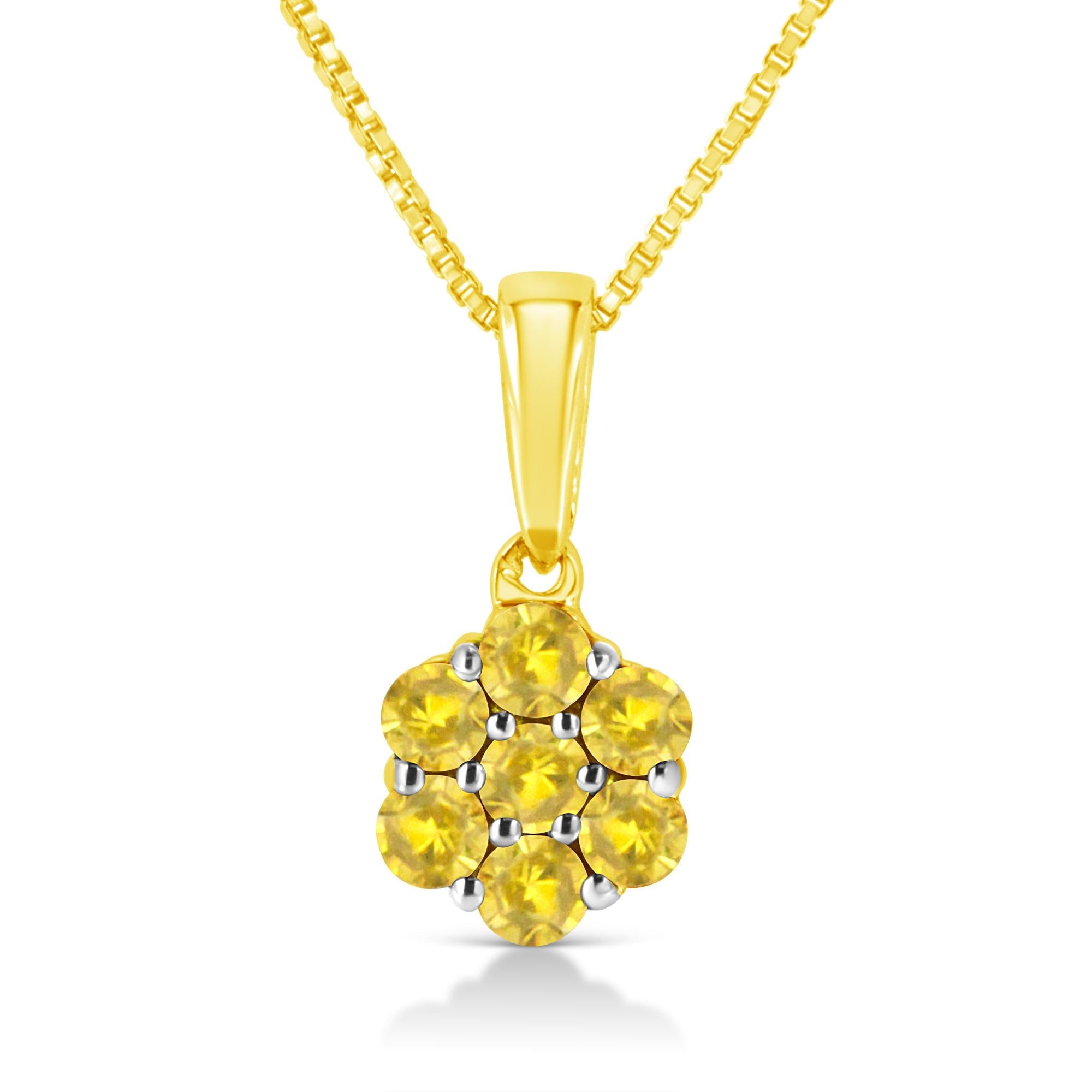 Diamond Floral Cluster Necklace in Sterling Silver (1/2 Cttw, 18”)