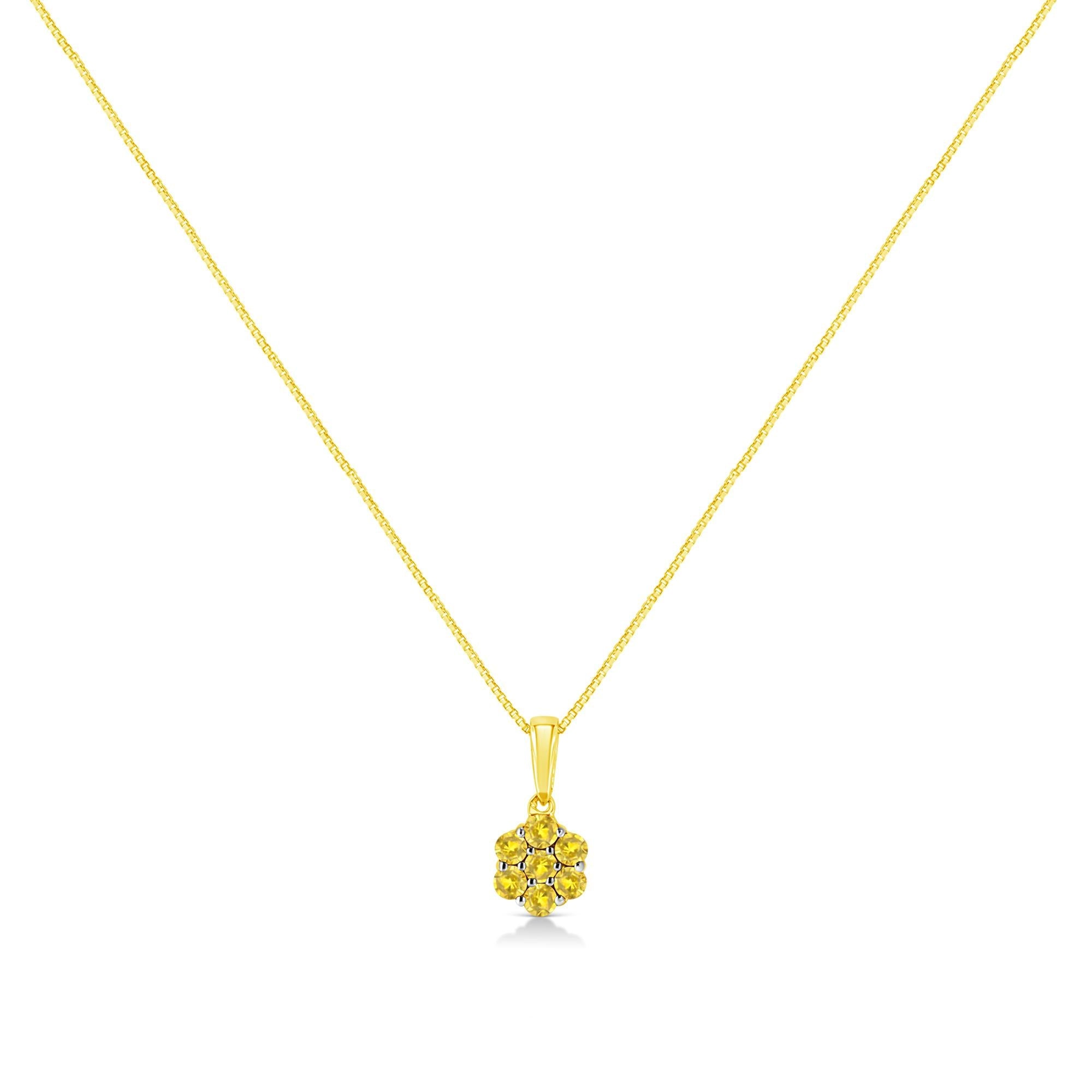 Diamond Floral Cluster Necklace in Sterling Silver (1/2 Cttw, 18”)