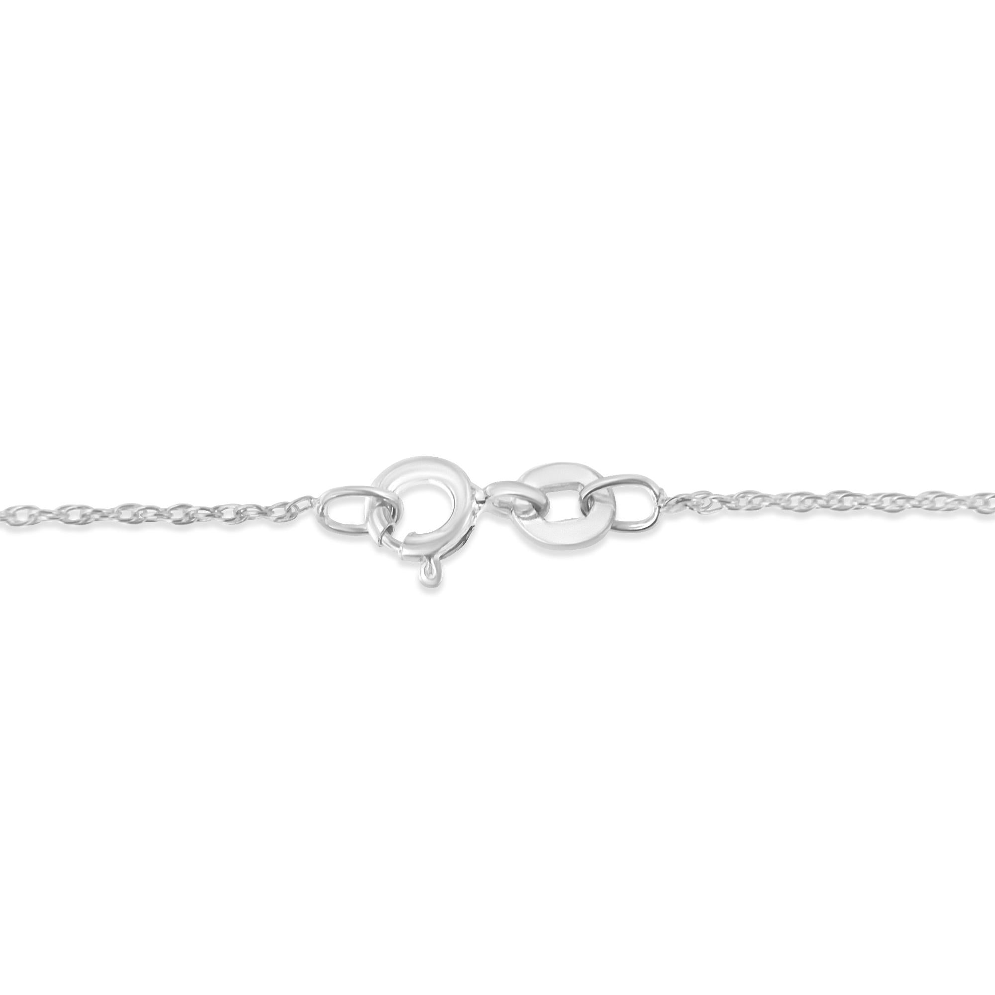 .925 Sterling Silver 1/6 Cttw Brilliant-Cut Diamond Miracle-Set Shared Prong Cross 18" Pendant Necklace (I-J Color, I2-I